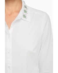NYDJ Fit Solution Long Sleeve Shirt With Embellished Collar