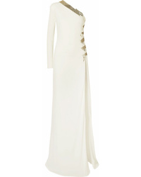 Dundas One Shoulder Med Embellished Crepe Gown