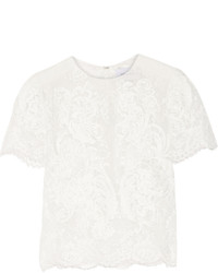 White Embellished Lace Blouse