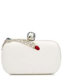 Alexander McQueen Embellished Leather Box Clutch
