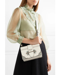 Prada Cahier Embellished Leather Shoulder Bag