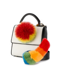 Les Petits Joueurs Mini Alex Shoulder Bag With Rainbow Fur