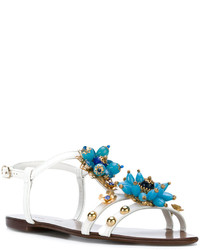 Dolce & Gabbana Flower Embellished Sandals