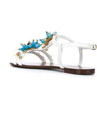 Dolce & Gabbana Flower Embellished Sandals
