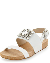 MICHAEL Michael Michl Kors Luna Crystal Sandal Optic White, $150 | Neiman Marcus | Lookastic