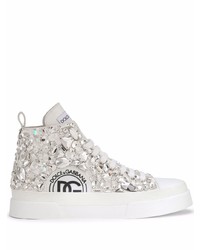 Dolce & Gabbana Crystal Embellished Lace Up Sneakers