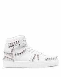 Philipp Plein Crystal Studded High Top Sneakers