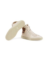 Gucci Leather High Tops With Tiger