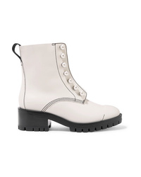 3.1 Phillip Lim Hayett Faux Pearl Embellished Leather Ankle Boots