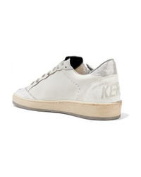 Golden Goose Deluxe Brand Ball Star Glittered Distressed Leather Sneakers