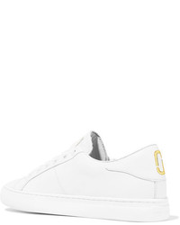 Marc Jacobs Empire Toast Embellished Leather Sneakers White