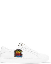Marc Jacobs Empire Toast Embellished Leather Sneakers White