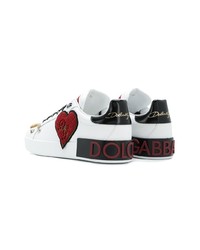 Dolce & Gabbana Heart Embellished Portofino Sneakers