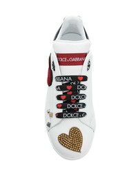 Dolce & Gabbana Heart Embellished Portofino Sneakers