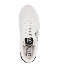 VERSACE JEANS COUTURE Logo Embellished Leather Sneakers