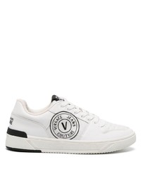 VERSACE JEANS COUTURE Logo Embellished Leather Sneakers