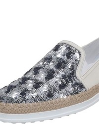 Tod's Tods Gomma Rafia Leather Slip On Trainers