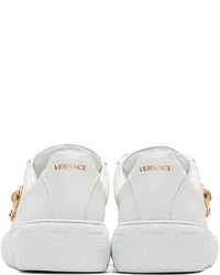 Versace White Safety Pin Sneakers