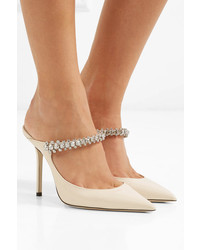 Jimmy Choo Bing 100 Crystal Embellished Patent Leather Mules