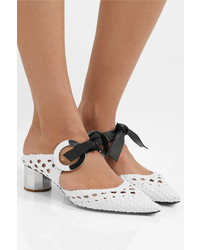 Proenza Schouler Eyelet Embellished Woven Leather Mules