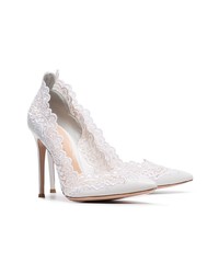 Gianvito Rossi White 105 Leather Pumps