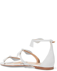 Chloé Bow Embellished Leather Sandals White
