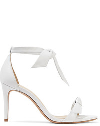 Alexandre Birman Clarita Bow Embellished Leather Sandals White