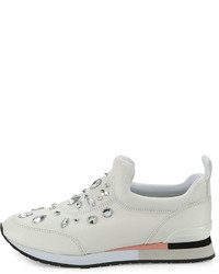 Tory Burch Laney Embellished Slip On Sneaker White