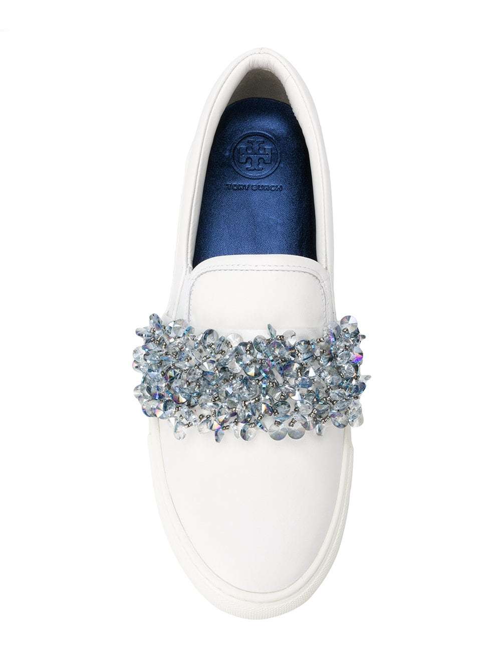 Tory Burch Logan Embellished Slip On Sneakers 234 farfetch