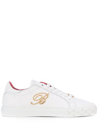 Blumarine Embellished B Lace Up Sneakers