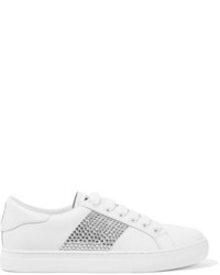 Marc Jacobs Empire Strass Embellished Leather Sneakers White