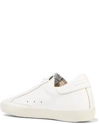 Golden Goose Deluxe Brand Super Star Swarovski Crystal Embellished Leather Sneakers White
