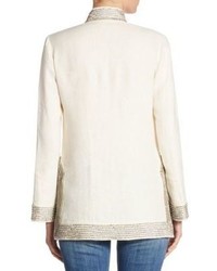 Tory Burch Crystal Embellished Linen Tunic