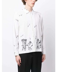 Bode Bead Embellished Illustration Print Shirt