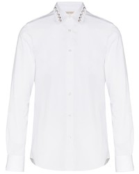 Alexander McQueen Eyelet Embellished Cotton Shirt