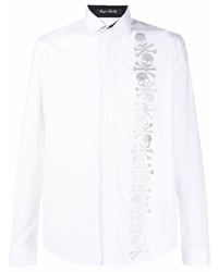 Philipp Plein Skull Embellished Cotton Shirt