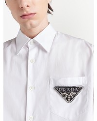Prada Triangle Logo Long Sleeve Shirt