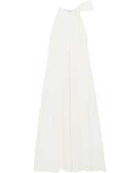 Apiece Apart Solazure Bow Embellished Cotton Maxi Dress White