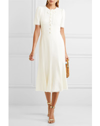 Dolce & Gabbana Bow Embellished Cady Midi Dress White
