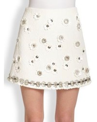 MSGM Floral Embellished Mini Skirt