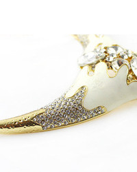 White Gemstone Gold Collar Necklace