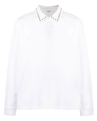 White Embellished Polo Neck Sweater