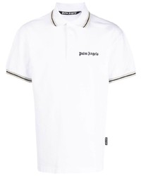 Palm Angels Logo Print Cotton Polo Shirt