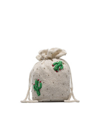 Ganni White Green And Red Monticello Sequin Bag