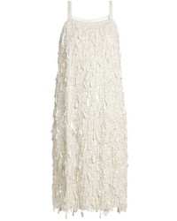 White Embellished Sequin Dress
