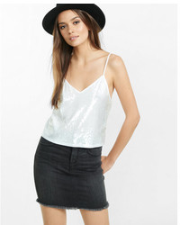 Express All Over Sequin Embellished Abbreviated Cami