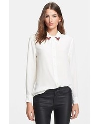 White Embellished Shirt