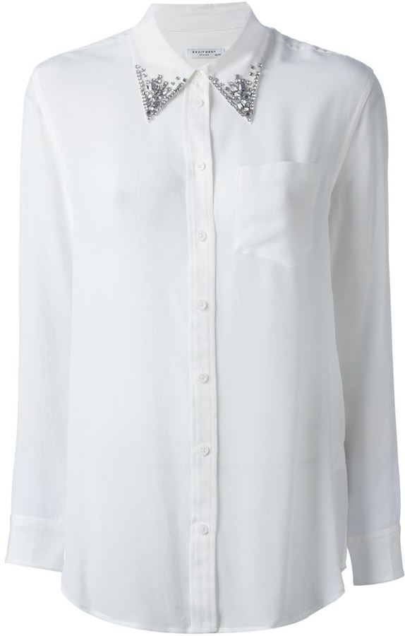 Equipment Embellished Collar Shirt, $374 | farfetch.com | Lookastic