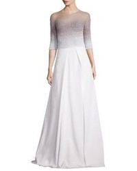 Pamella Roland Ombre Embellished A Line Gown