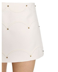 Valentino Embellished Wool Silk Crepe Mini Skirt